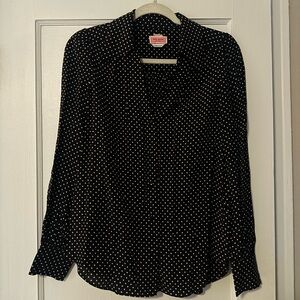Kate Spade Silk Black and White Polka Dot Blouse